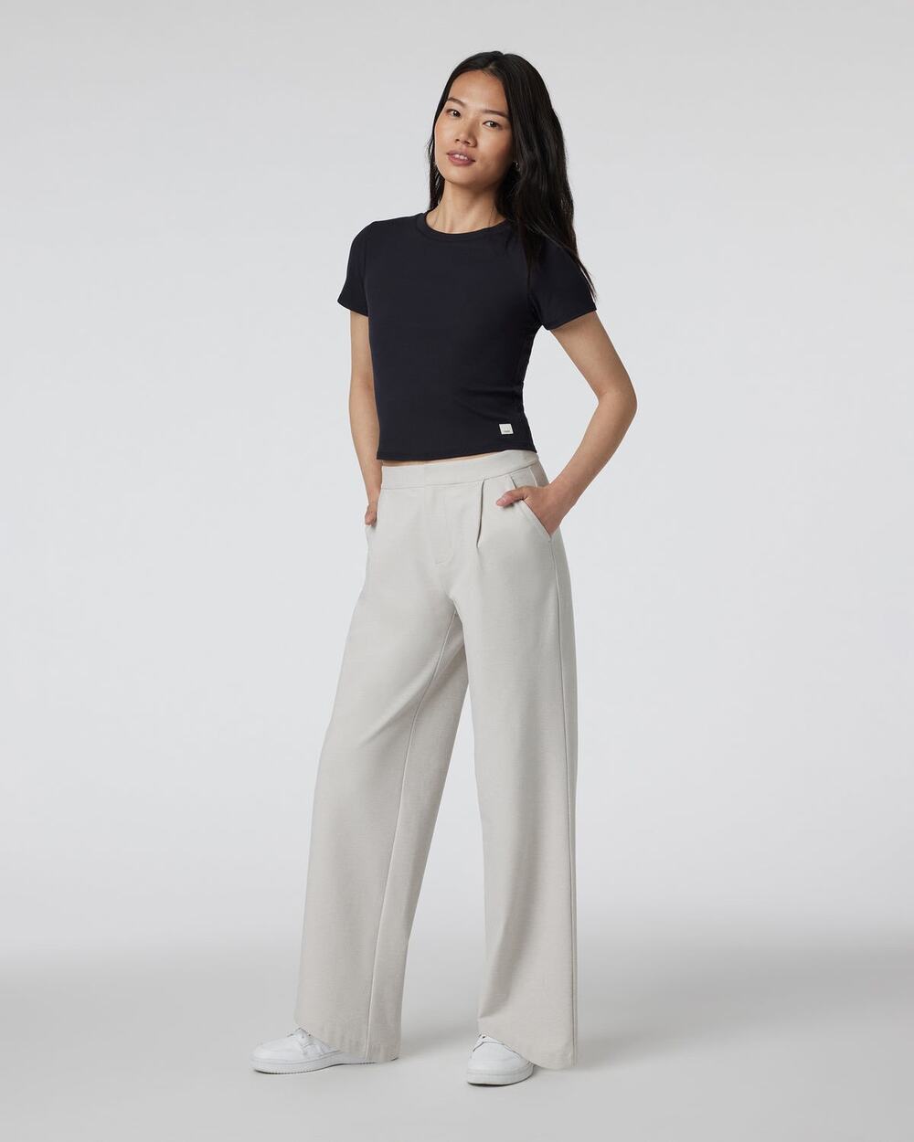Vuori Elevation Ecru Heather Wide Leg Trouser Sz L